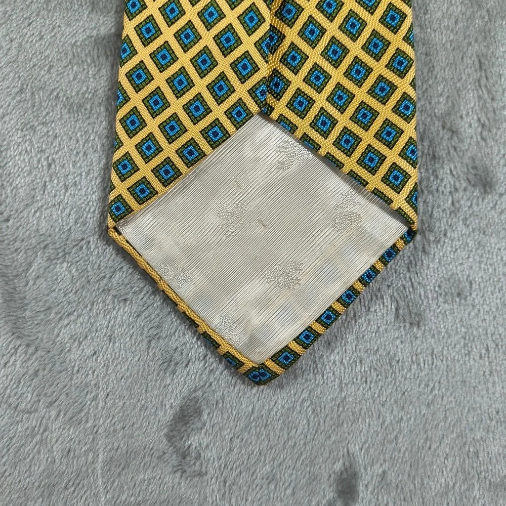 Vintage Brooks Brothers Makers Tie Mens 61x3.5 Silk Geometric Check Abstract USA